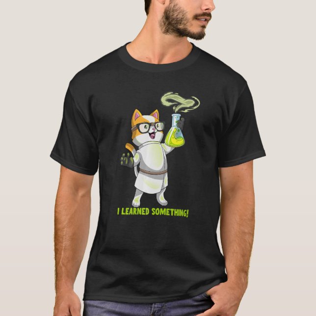 Camiseta Ciência Cat Química Catião Catita Elemento Pawsiti (Frente)