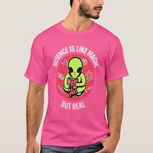 Camiseta Ciência Como Magia Mas Real (Frente)