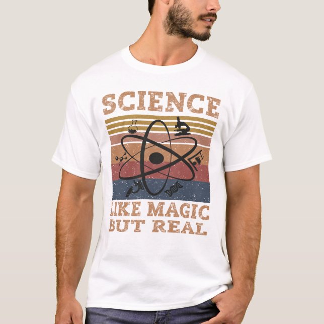 Camiseta Ciência Como Magia Mas Real (Frente)