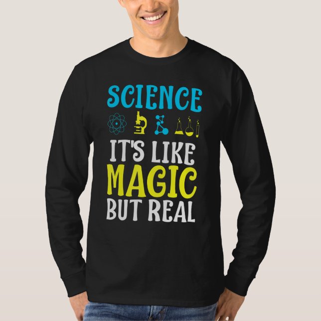Camiseta Ciência Como Magia Mas Real (Frente)