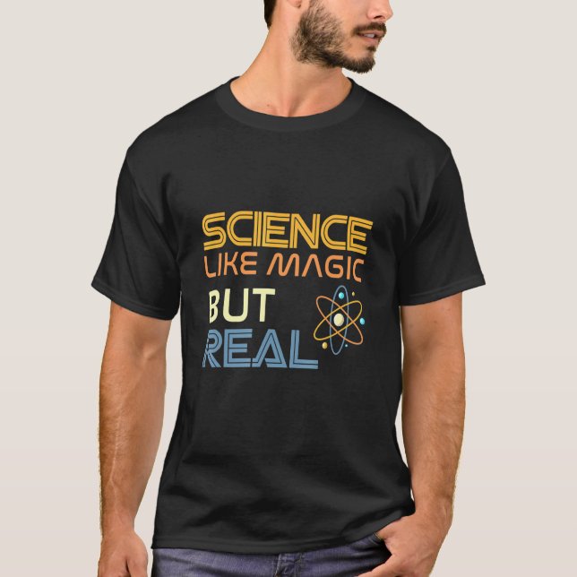 Camiseta Ciência Como Magia Mas Real (Frente)