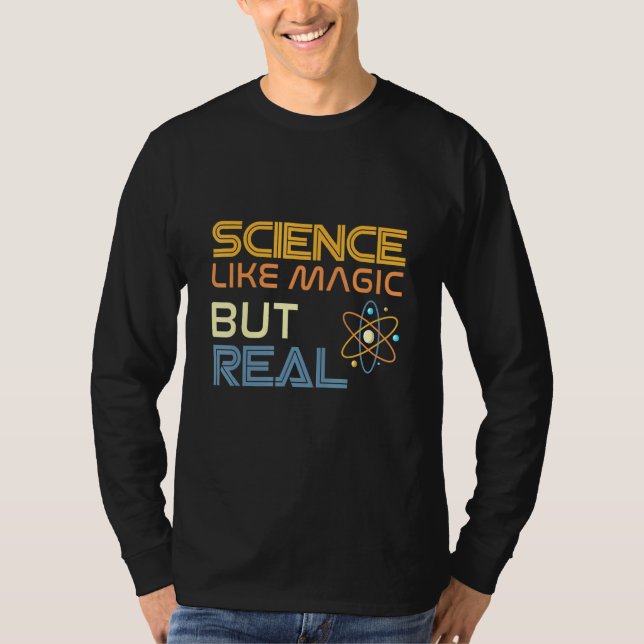 Camiseta Ciência Como Magia Mas Real (Frente)