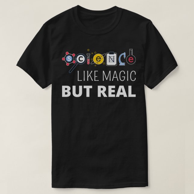 Camiseta Ciência Como Magia Mas Real II (Frente do Design)