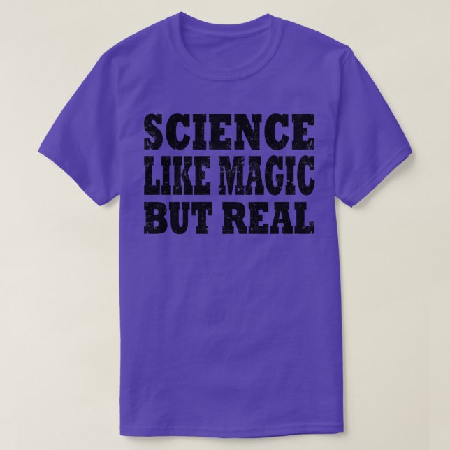 Camiseta ciência como mágica mas real (Frente do Design)