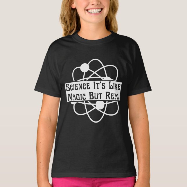 Camiseta ciência da moda é como mágica mas real (Frente)
