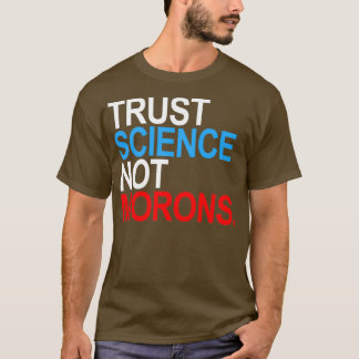 Camiseta CIÊNCIA DE CONFIANÇA NÃO MORONS vermelho branco e