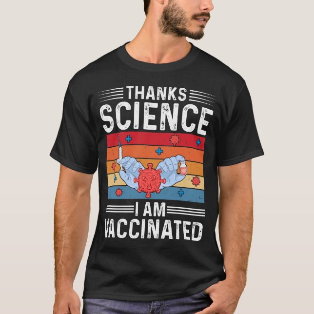 Camiseta Ciência de obrigados Eu Sou Vacinado (Frente)