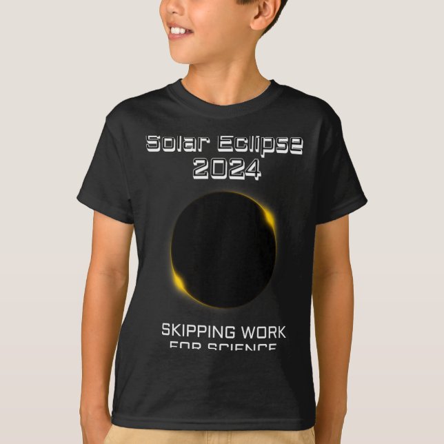 Camiseta Ciência Divertida do Eclipse Solar para Faltar ao  (Frente)