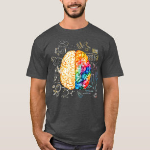Camiseta Ciência Do Cérebro Colorida E Neurociência Da Arte