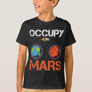 Camiseta Ciência do navio espacial austronauta Occupy Mars