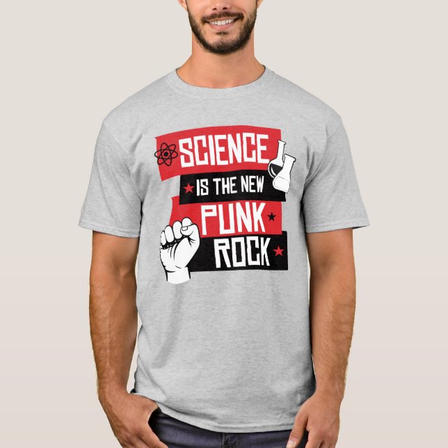 CAMISETA CIÊNCIA É A NOVA ROCHA DE PUNK (Frente)