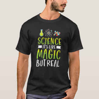 Camiseta Ciência É Como Magia, Mas Física De Química Real T