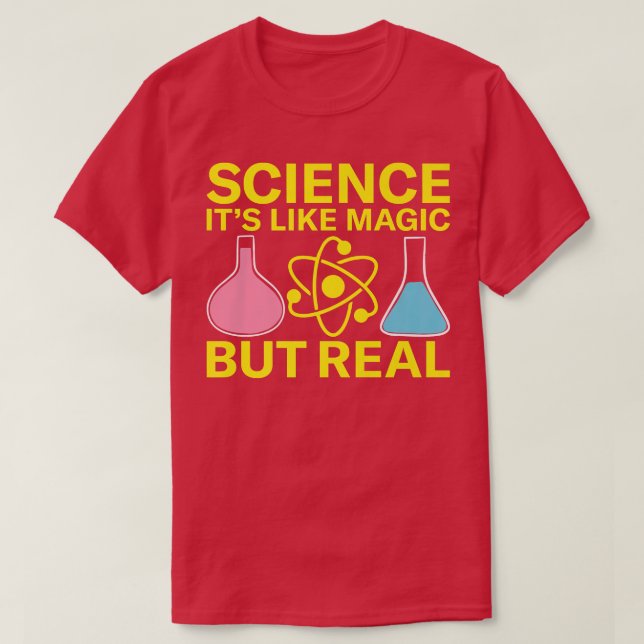 Camiseta Ciência É como Magia, mas Química Verdadeiramente  (Frente do Design)