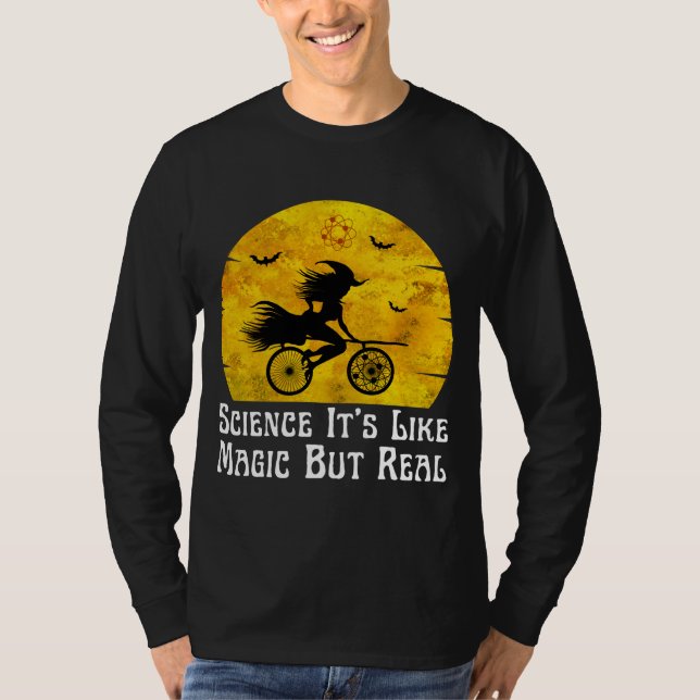 Camiseta ciência é como mágica mas real (Frente)