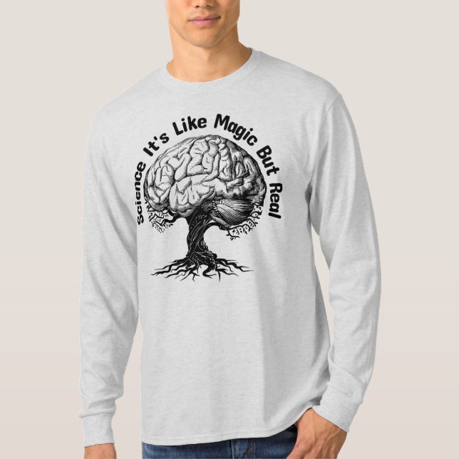 Camiseta ciência é como mágica mas real (Frente)