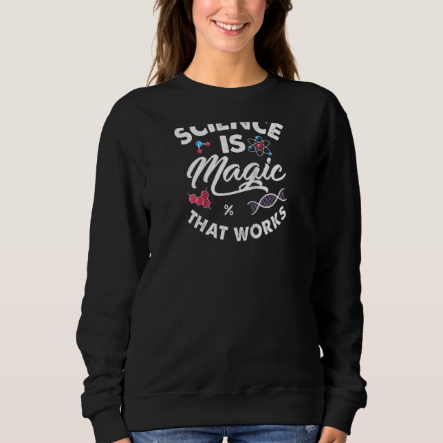 Camiseta Ciência é Magic Biology Chemistry Physics (Frente)