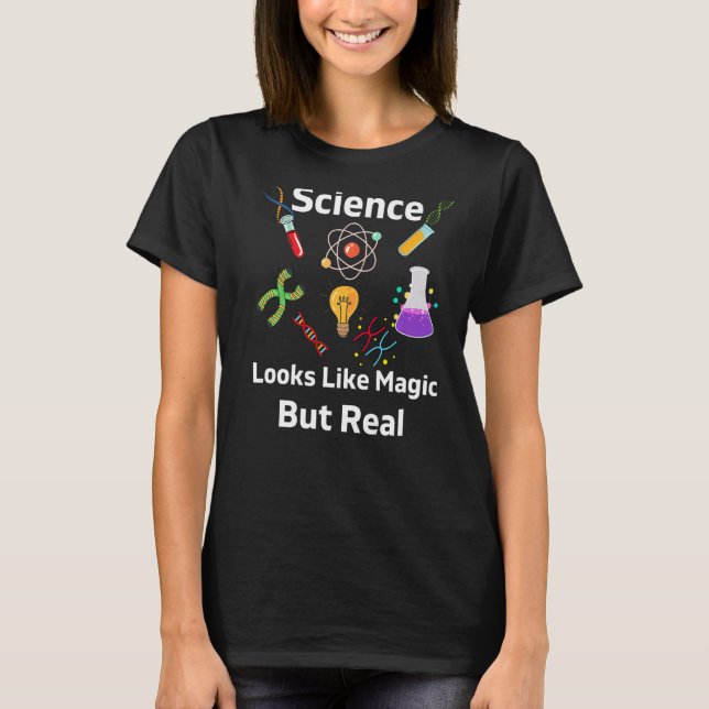 Camiseta Ciência E Mágica São Experimentos Científicos Gême (Frente)