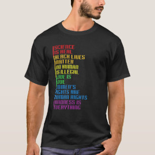 Camiseta Ciência é real LGBT-Q Gay Prou Orgulho de Bandeira