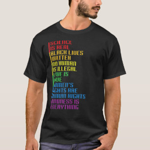 Camiseta Ciência é real LGBT-Q Gay Prou Orgulho de Bandeira