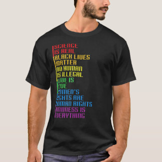 Camiseta Ciência é real LGBT-Q Gay Prou Orgulho de Bandeira