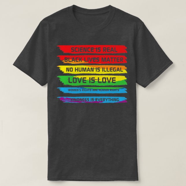 Camiseta Ciência é real vida negra arco-íris LGBT (Frente do Design)