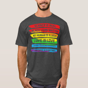 Camiseta Ciência é real vida negra arco-íris LGBT