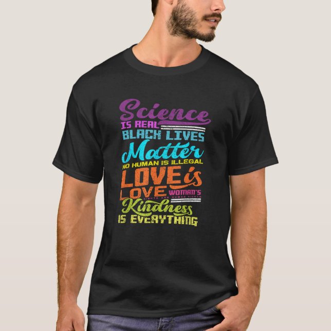 Camiseta Ciência é vida negra real Matriz de Direitos Human (Frente)
