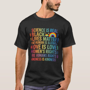 Camiseta Ciência é vida real negra importante Rainbow LGBT