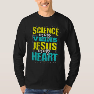 Camiseta Ciência em Minhas Veias Jesus no Meu Coração Sc Cr