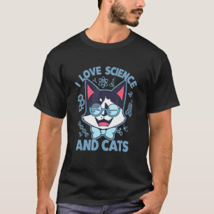 Camiseta Ciência Eu Amo Ciência E Gatos Ciência