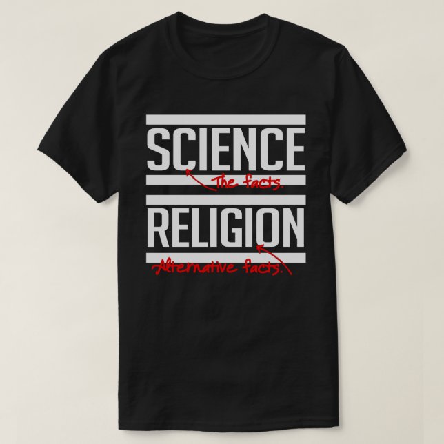 Camiseta Ciência = Fatos e Religião = Fatos do Alternativo (Frente do Design)