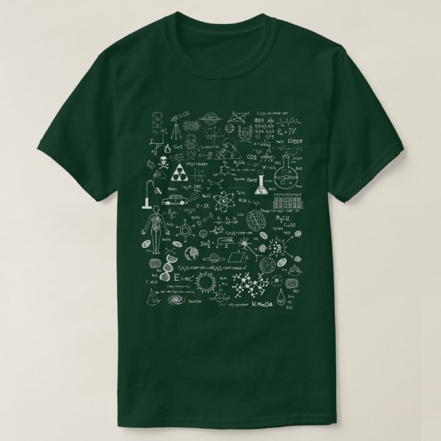 Camiseta Ciência Química Física de Matemática Biologia Astr (Frente do Design)