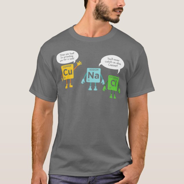 Camiseta Ciência Química Mesa Periódica Cientista Engraçado (Frente)