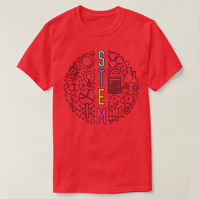 Camiseta Ciência, Tecnologia, Engenharia e Matemática - STE (Frente do Design)