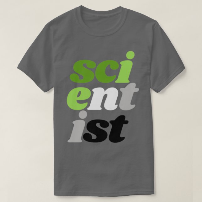 Camiseta cientista aromântico vertical no bordo 1 (Frente do Design)