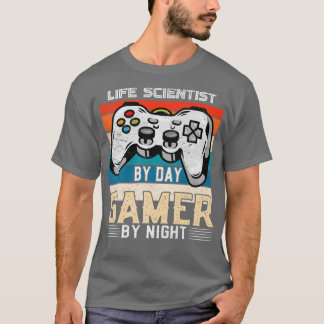 Camiseta Cientista da vida por jogador de dia por videogame