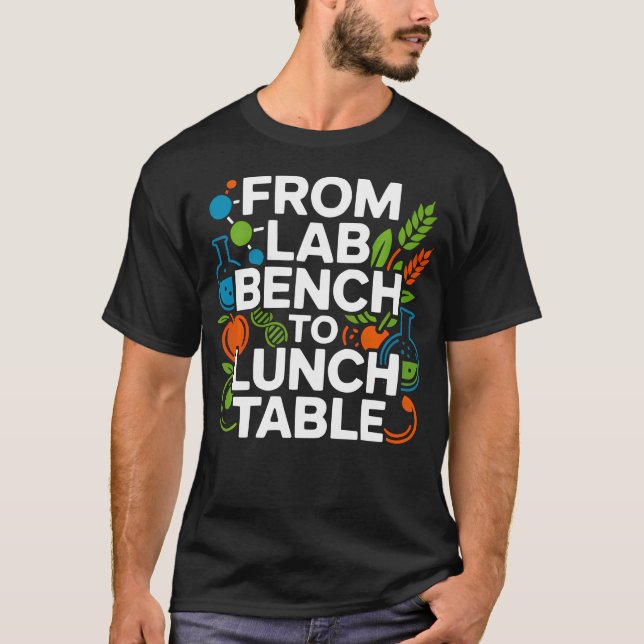 Camiseta Cientista de Alimentos Laboratório de Química (Frente)