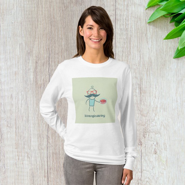 Camiseta Cientista de Bioengenharia Mulher de Longa Capa (Criador carregado)