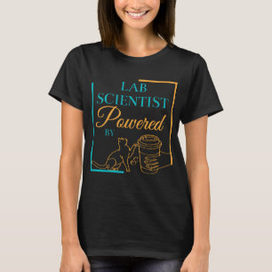 CAMISETA CIENTISTA DE LABORATÓRIO MOVIDO A GATOS E CAFÉ - V