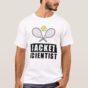 Camiseta Cientista de Raquete - Citação Divertida de Tênis