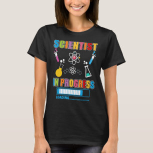 Camiseta Cientista em andamento Futura Física de Química Bi