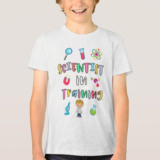 Camiseta Cientista em Treinamento para Jovens Cientistas (Frente)