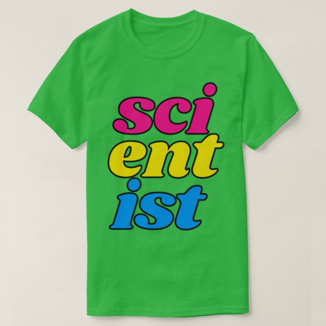 Camiseta cientista fronteira vertical pansexual 1 (Frente do Design)