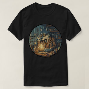 Camiseta Cientista Lobo - Pesquisa de Laboratório de Alquim