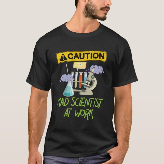 Camiseta Cientista Louco No Trabalho, Cientista (Frente)
