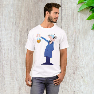 Camiseta Cientista Louco Segurando Béquer Diversão Científi