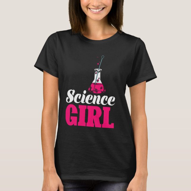 Camiseta Cientista Nerd Mulheres Meninas Cute Chemi (Frente)