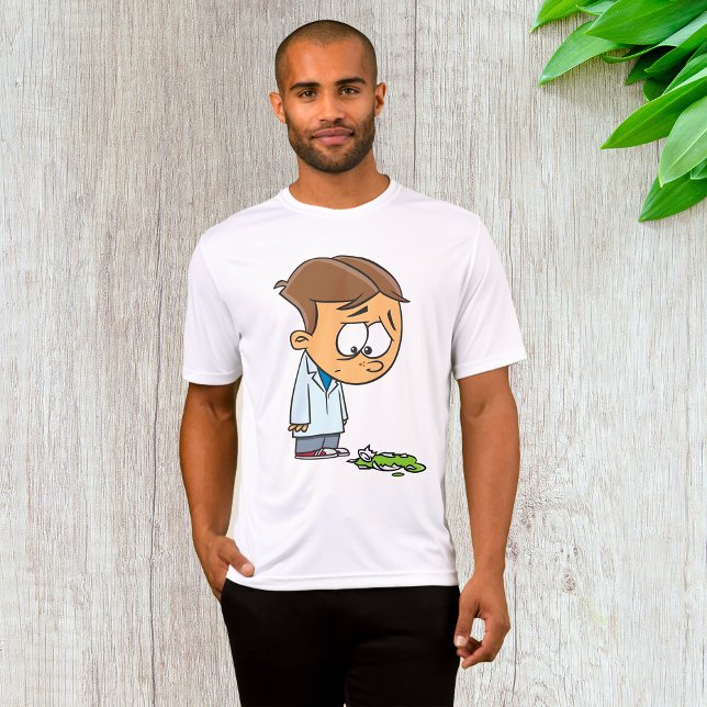 Camiseta Cientista triste com experimento quebrado (Criador carregado)