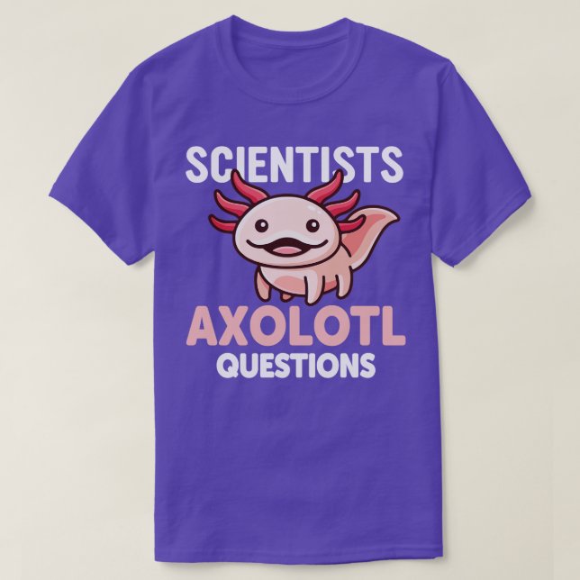 Camiseta Cientistas Axolotl questionam Engraçado, rosa Axol (Frente do Design)