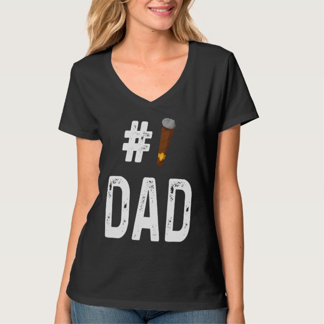 Camiseta Cigar  Smoker Smoking  Number 1 Dad (Frente)